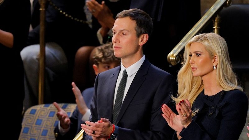 Ivanka Trump and Jared Kushner at President Donald Trump's speech to the US Congress in March