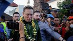 SpaceX CEO Elon Musk at a Starlink internet service launching ceremony in Indonesia in 2024
