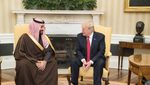 Donald Trump and Prince Mohammed bin Salman in the Oval Office in 2017; Saudi Aramco has pledged to deepen US investment
