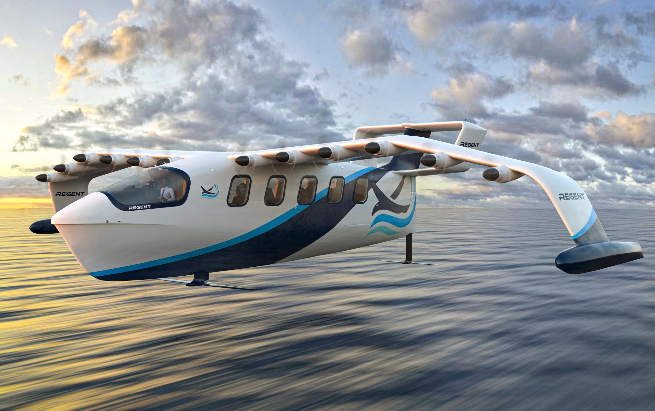 Concept art of the Regent seaglider in flight
