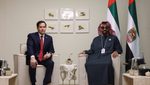 U.S. Secretary of State Marco Rubio poses for a photo with UAE National Security Advisor Sheikh Tahnoon bin Zayed Al Nahyan at ADNEC Centre Abu Dhabi in Abu Dhabi, United Arab Emirates, February 19, 2025