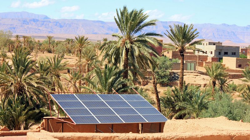 One solar panel in North Africa generates two to three times the amount of power that one does in Europe