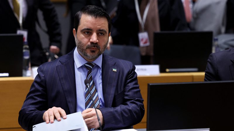 Syrian foreign minister Asaad Hassan al-Shibani at the ninth Brussels conference 'Standing with Syria', hosted by the European Union in Brussels: he expressed his appreciation of the donations
