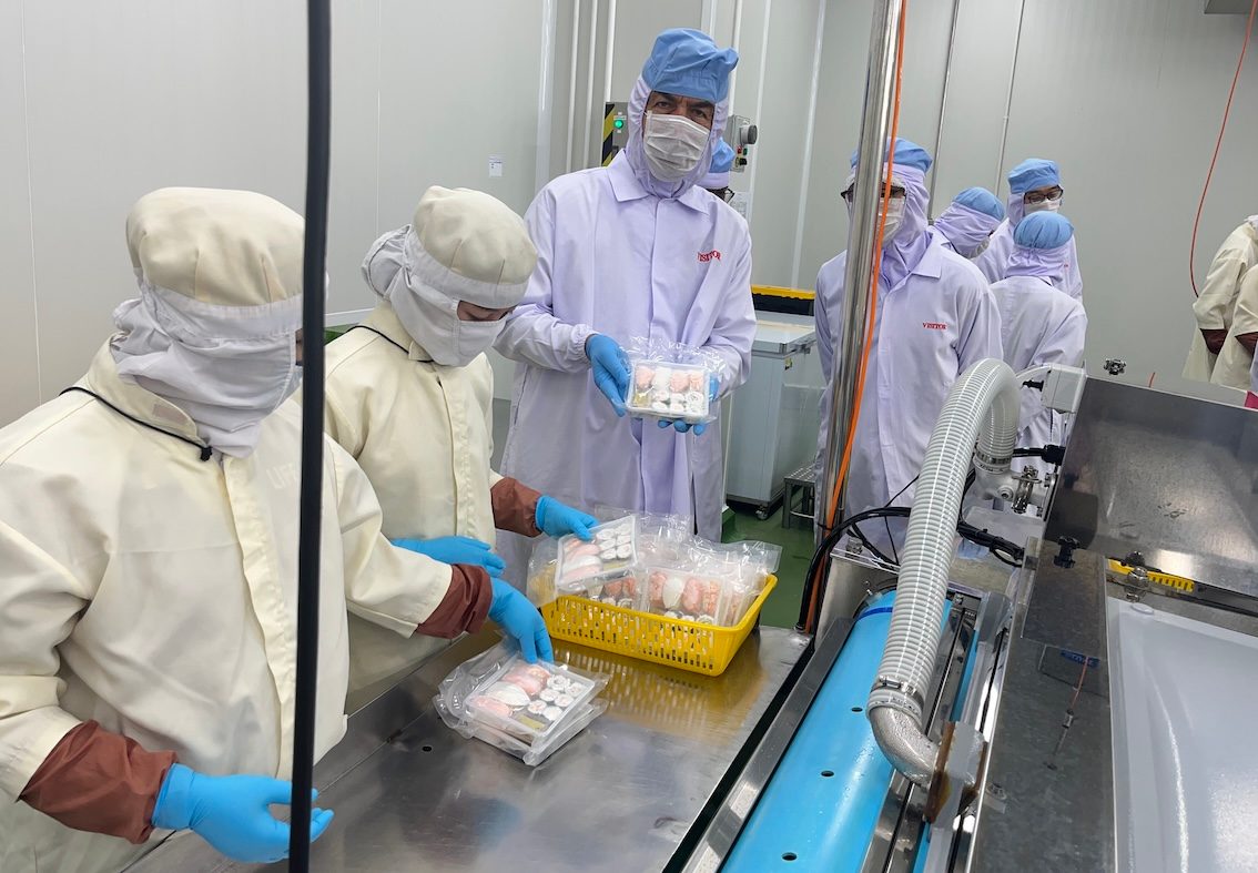 A sushi production line at Turkey's Kocaman Fisheries. The company exports to 30 countries and will soon be sending its sushi products to the Gulf region