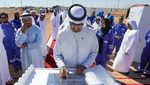 Borouge chairman Sultan Al Jaber visits the Borouge 4 project, which will increase the company's petrochemicals production by almost one third