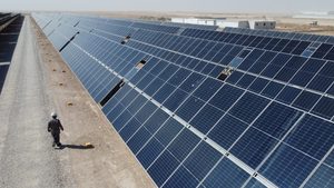 A solar power project at the Faihaa oil field in Basra, Iraq. The country's planned renewable energy projects will generate nearly 12,000MW