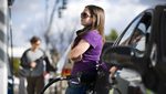 Drivers fill up at a petrol station in California. If Donald Trump tones down his tariffs this may reintroduce positive sentiment to oil markets