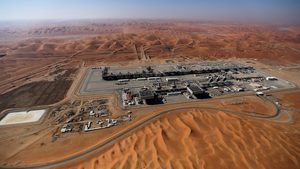 Aramco's oil field in the Empty Quarter, Shaybah, Saudi Arabia. A tariff war between China and the US is triggering fears of a global recession
