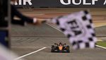 McLaren's Oscar Piastri passes the chequered flag to win the Bahrain Grand Prix on April 13, 2025