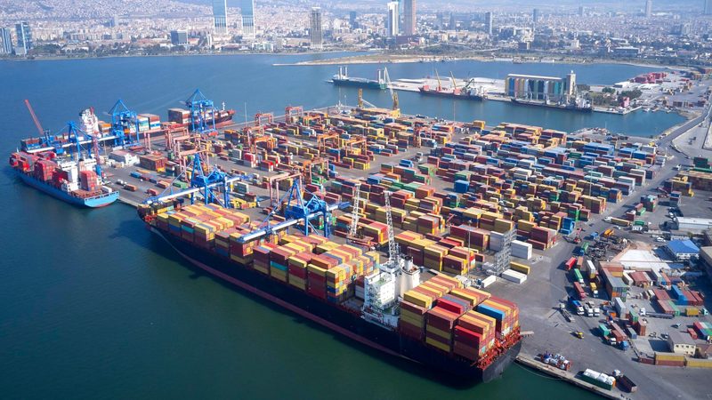 Turkey's Izmir port. While exports to Bahrain, Kuwait and Oman fell, these losses have been eclipsed by huge rises in exports to the UAE and Qatar