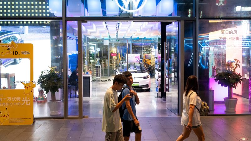 A Volkswagen dealership in Shenzhen, China. Foreign car makers in China are losing market share to domestic rivals