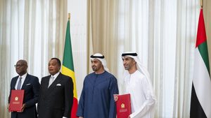 UAE President Sheikh Mohamed bin Zayed Al Nahyan and Denis Sassou Nguesso, President of the Republic of Congo attend the Cepa signing ceremony