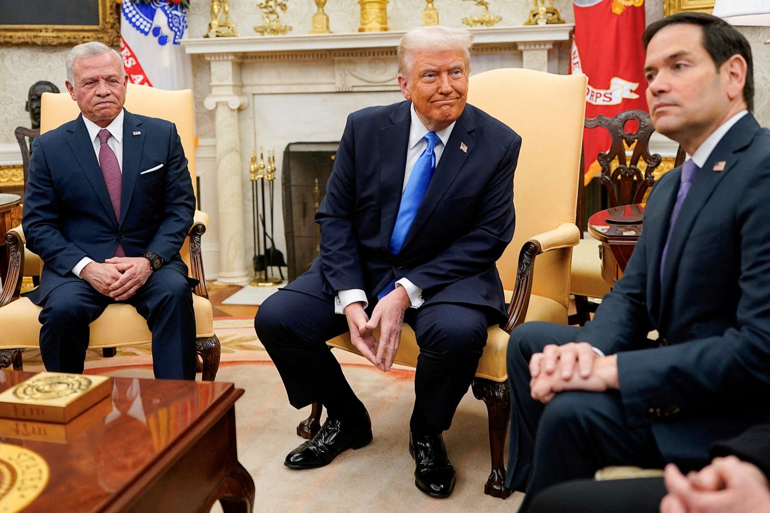 King Abdullah of Jordan held talks with President Donald Trump and Marco Rubio, the US secretary of state, at the White House in February