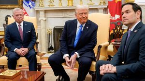 King Abdullah of Jordan held talks with President Donald Trump and Marco Rubio, the US secretary of state, at the White House in February