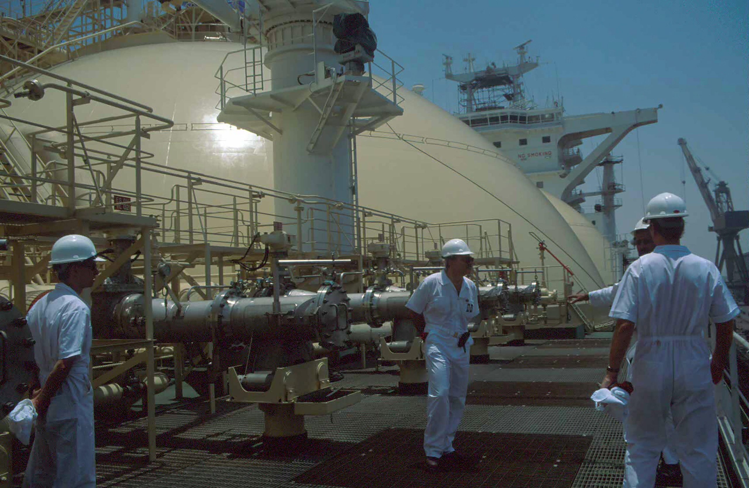 An LNG tanker docked in Dubai. The region has a 21% share of global natural gas reserves