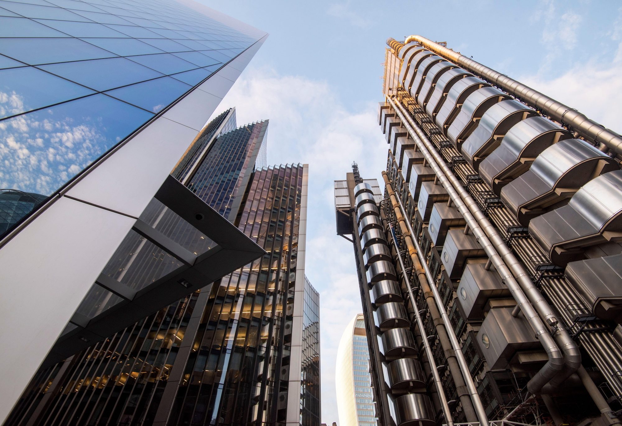 The Willis Building, centre, was designed by architect Norman Foster and was one of the tallest towers in the area when it was built in 2008
