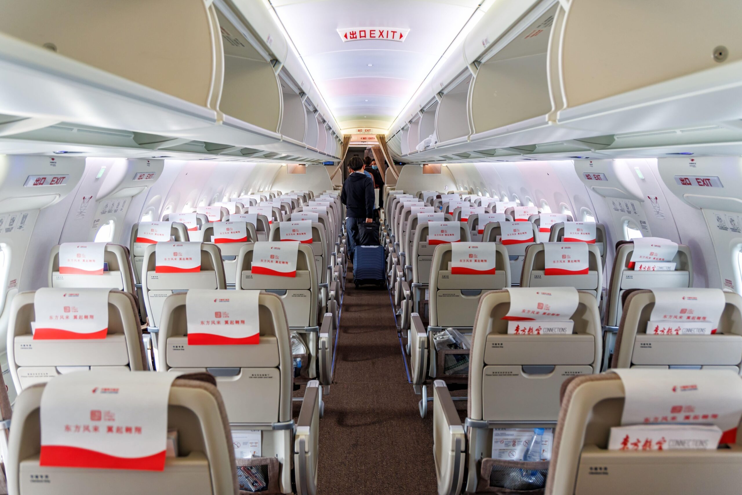 The cabin of a Comac C919, the Chinese aircraft manufacturer’s most high-profile plane