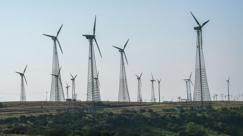 Wind power in Chalkewadi, Maharashtra. India is aiming for 500 GW of renewable energy by 2030