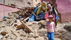 A house in Amizmiz, Morocco, that was destroyed in an earthquake. The new IMF credit line will assist the country in rebuilding