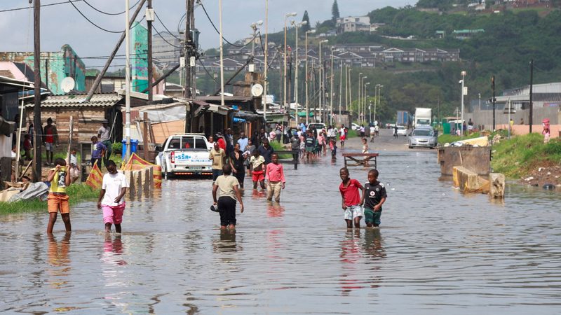 Flooding after heavy rains in Durban. South Africa needs Gulf investment for roads and other infrastructure