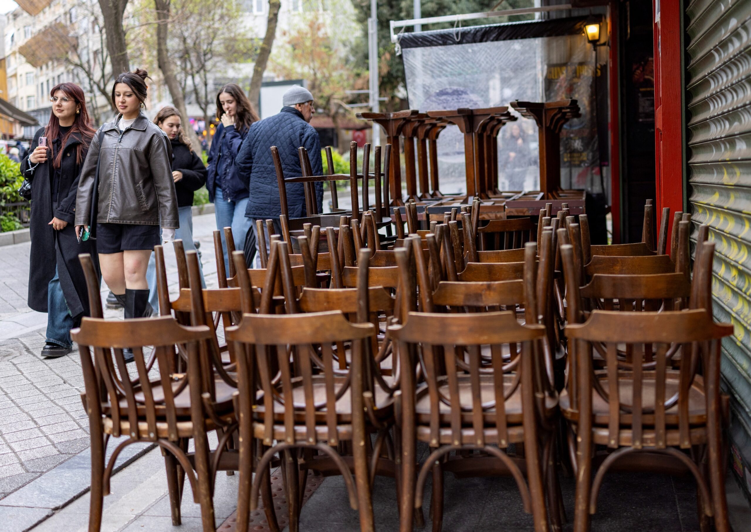 A closed bar in Istanbul. Turkey's economy has struggled with a depreciating lira and high interest rates