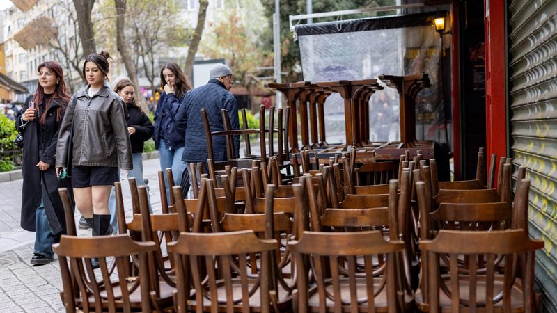 A closed bar in Istanbul. Turkey's economy has struggled with a depreciating lira and high interest rates