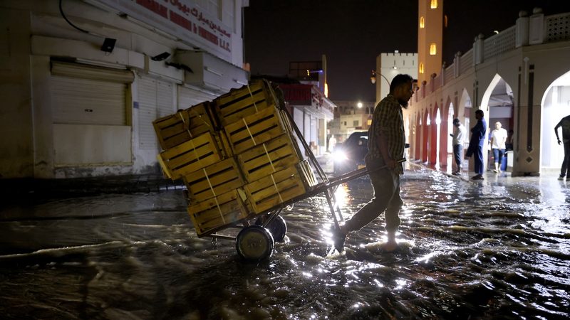 Flooded streets in Muscat after heavy rains in 2024. Insurance companies in Oman have paid out $65m over the last two years