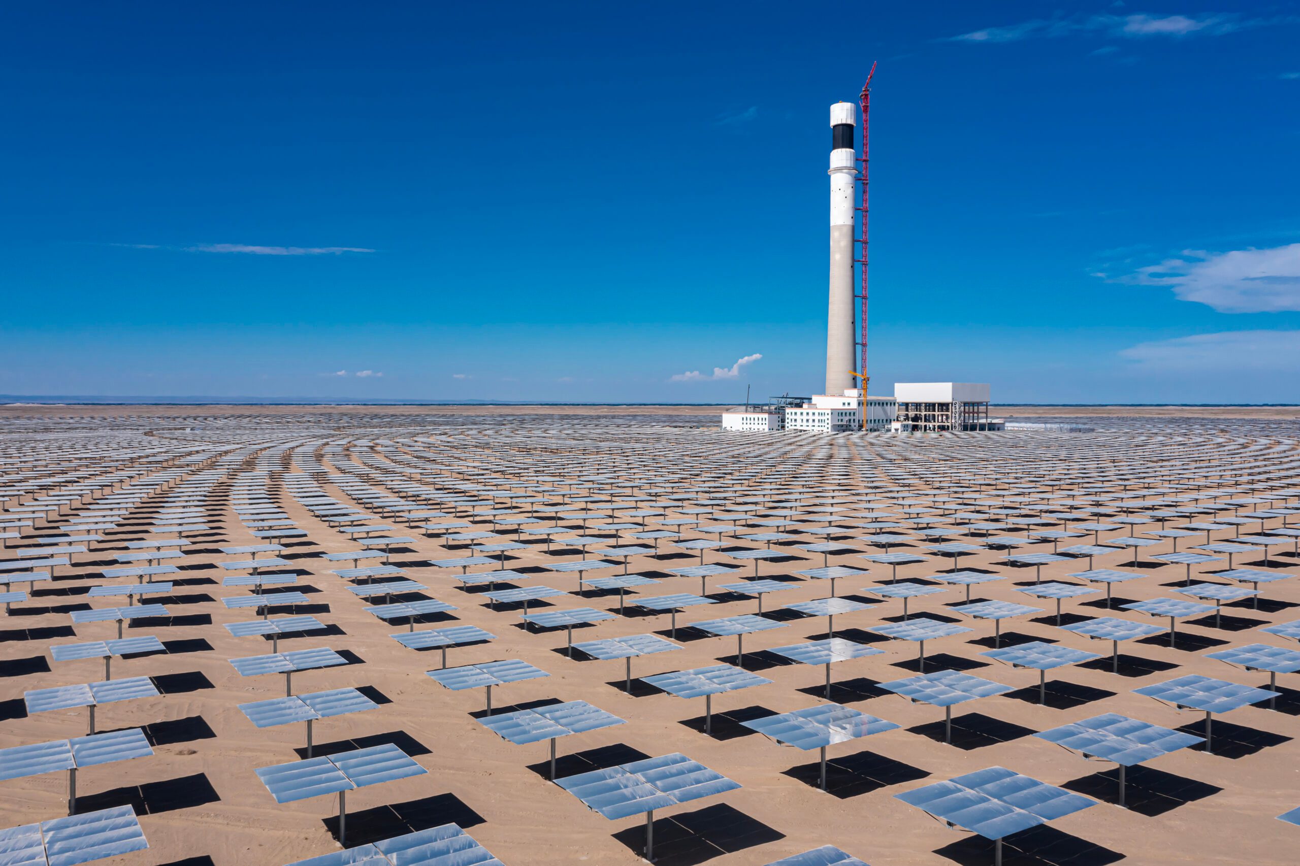A solar thermal power installation similar to a Moroccan one in Ouarzazate. Power generated from renewables is up 44 percent in the North African country