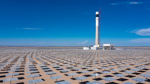 A solar thermal power installation similar to a Moroccan one in Ouarzazate. Power generated from renewables is up 44 percent in the North African country