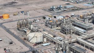 A gas facility in Basra. Iraq is under pressure from the US to reduce gas imports from Iran