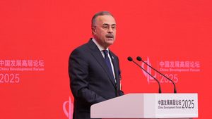 Saudi Aramco CEO Amin H. Nasser at the China Development Forum in Beijing in March. The company will release its Q1 results on Sunday