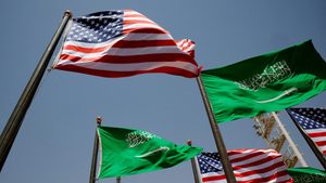 Saudi Arabian and US flags on display in Riyadh for Donald Trump's visit. The Saudi stock market has around 4,000 qualified foreign investors
