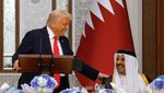 President Donald Trump and Qatar's Emir Tamim bin Hamad Al Thani. The US said "economic exchanges" with Qatar will be worth $1.2trn