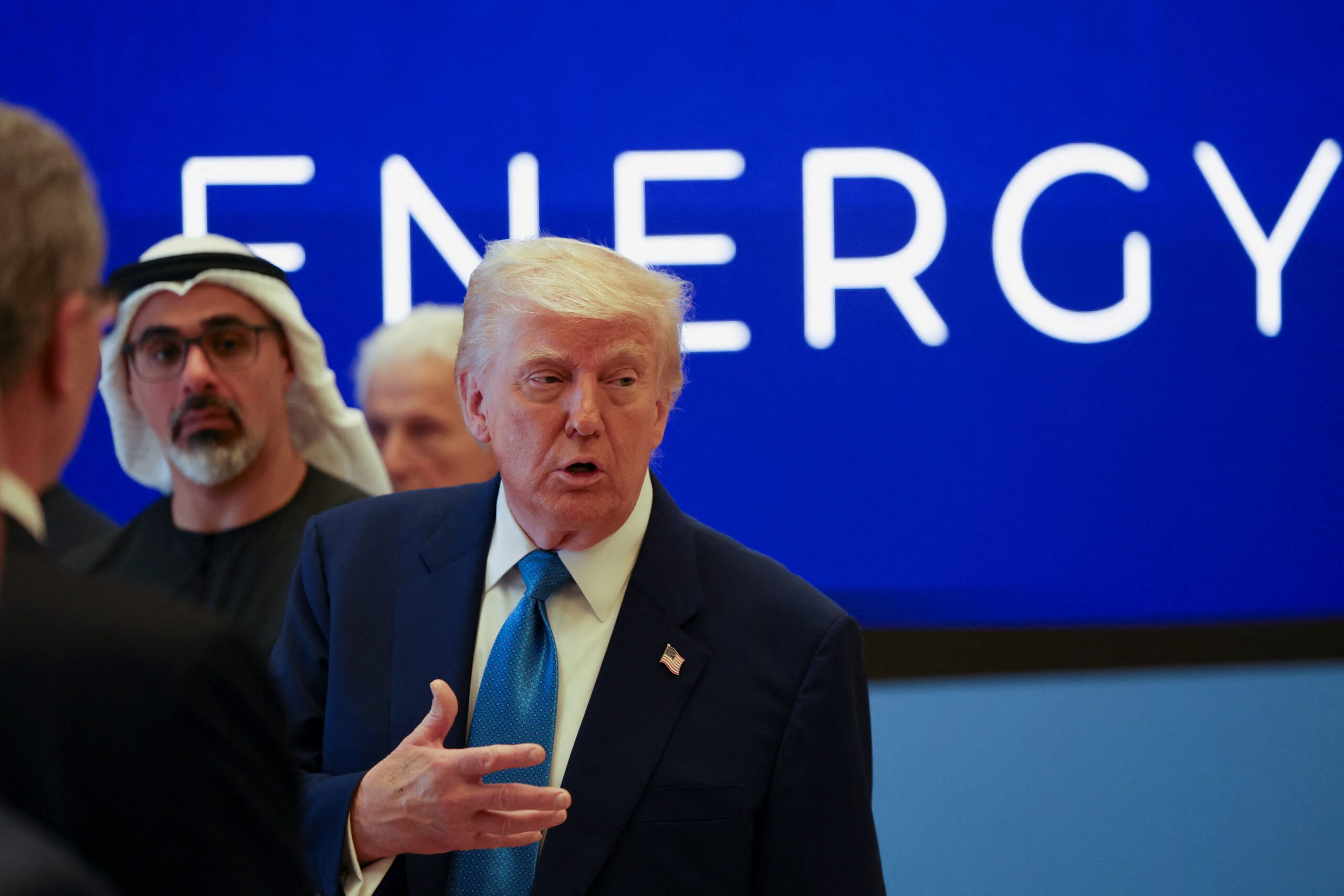 US and UAE energy: President Donald Trump and Crown Prince of Abu Dhabi Sheikh Khaled bin Mohamed bin Zayed Al Nahyan attend a business forum at Qasr Al Watan during the final stop of his Gulf visit, in Abu Dhabi, United Arab Emirates
