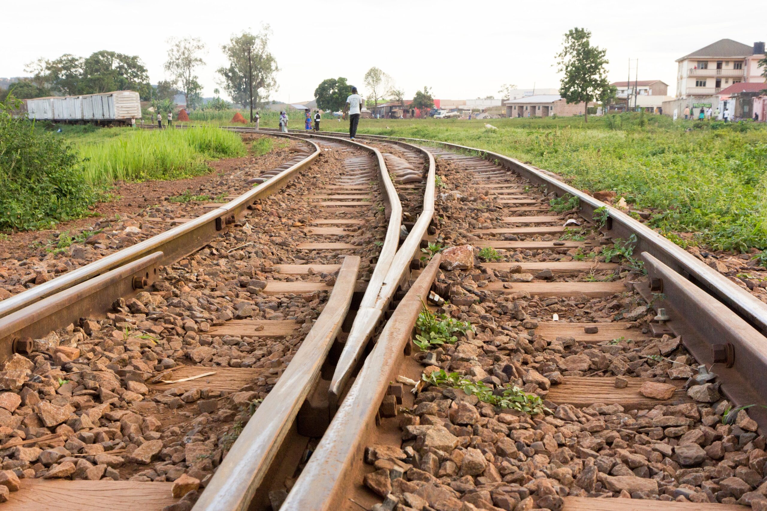 A railway track in rural Uganda. The country's new line will stretch to the Kenyan port of Mombasa