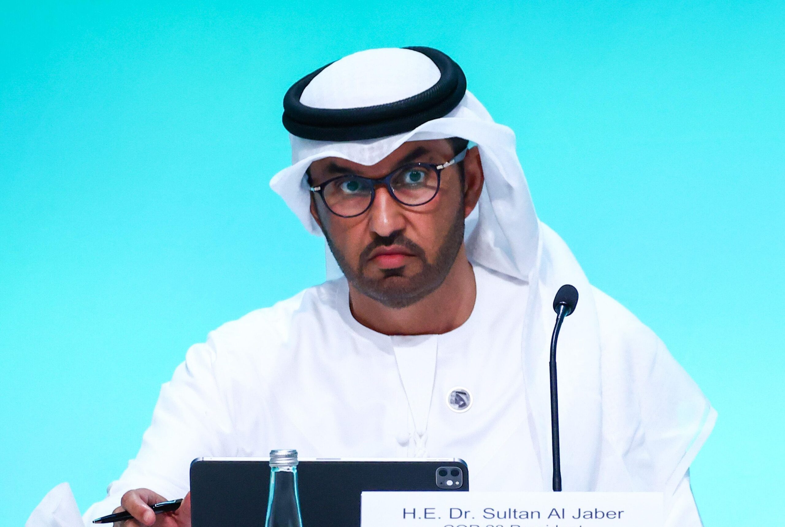 UAE advanced technology minister Sultan Al Jaber will chair the new venture between IHC and BlackRock