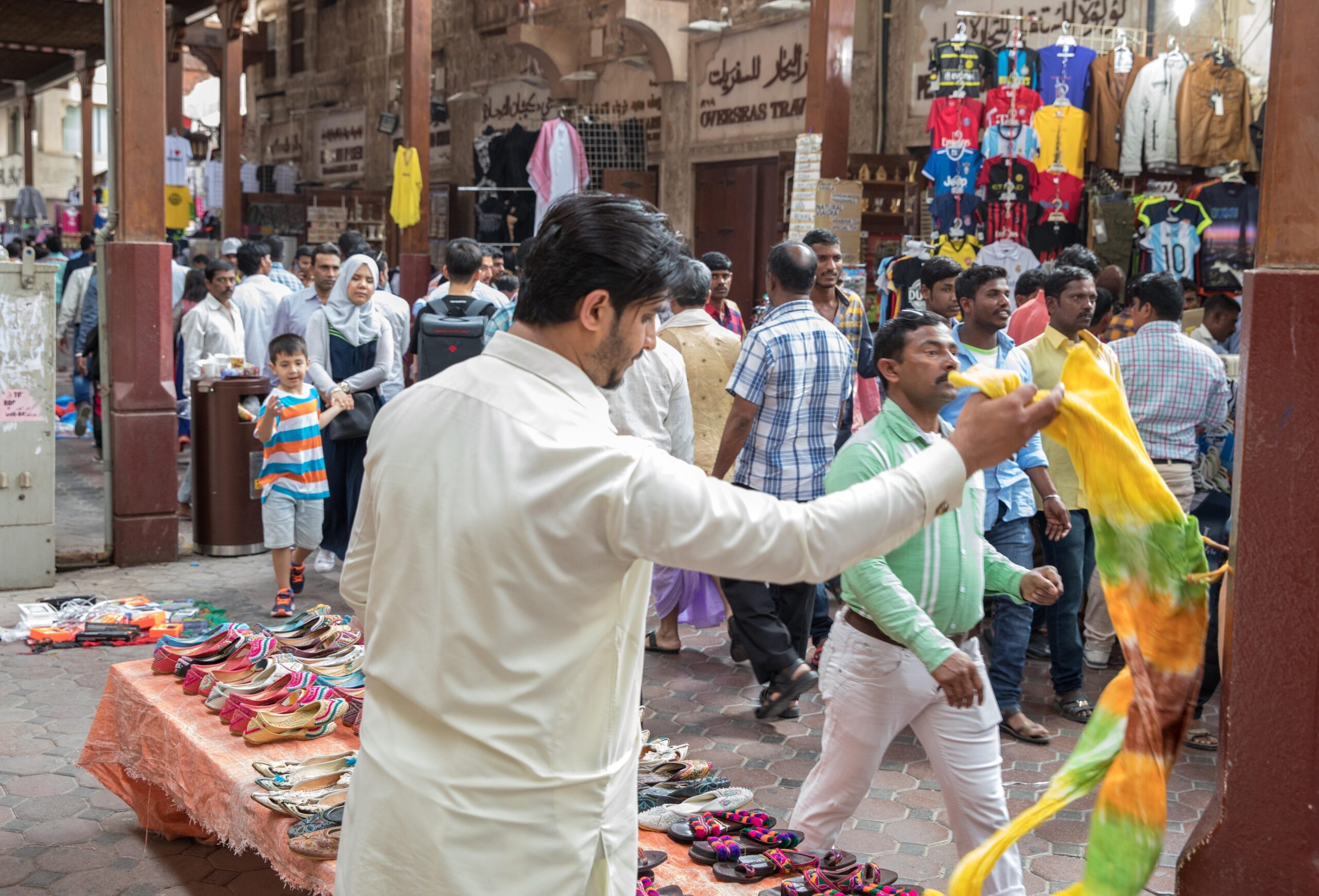 The textile souk in Dubai. Many retailers have been relying on aggressive discounting to attract customers