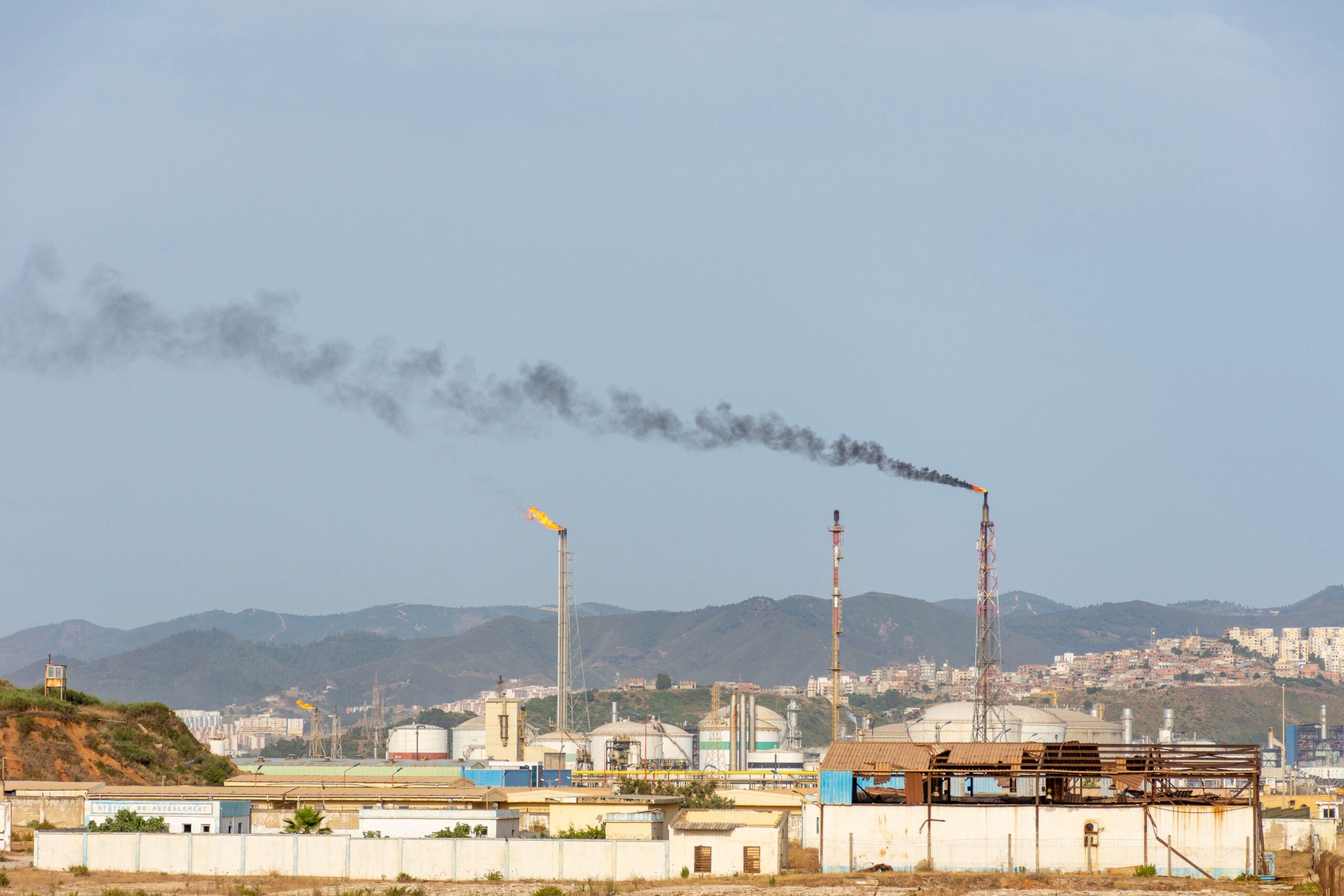 Oil refinery in Skikda, Algeria. Bids for Algeria's six major oil blocks will be opened publicly on June 17th marking a key step in reversing declining production