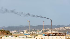 Oil refinery in Skikda, Algeria. Bids for Algeria's six major oil blocks will be opened publicly on June 17th marking a key step in reversing declining production