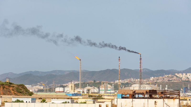 Oil refinery in Skikda, Algeria. Bids for Algeria's six major oil blocks will be opened publicly on June 17th marking a key step in reversing declining production