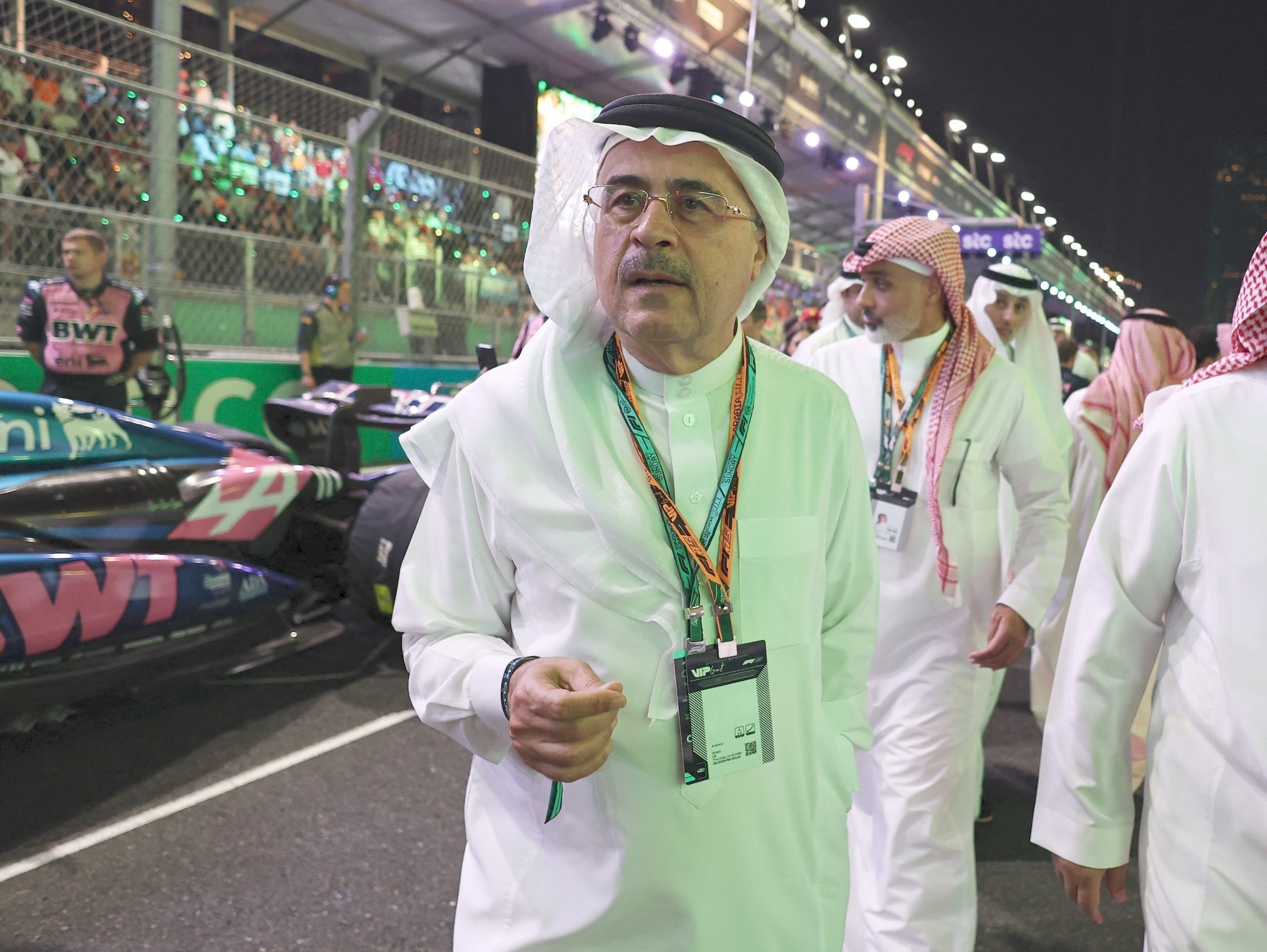 Aramco's Amin Nasser at the Saudi GP. On an earnings call this week, he pointed to steady oil demand from China and India