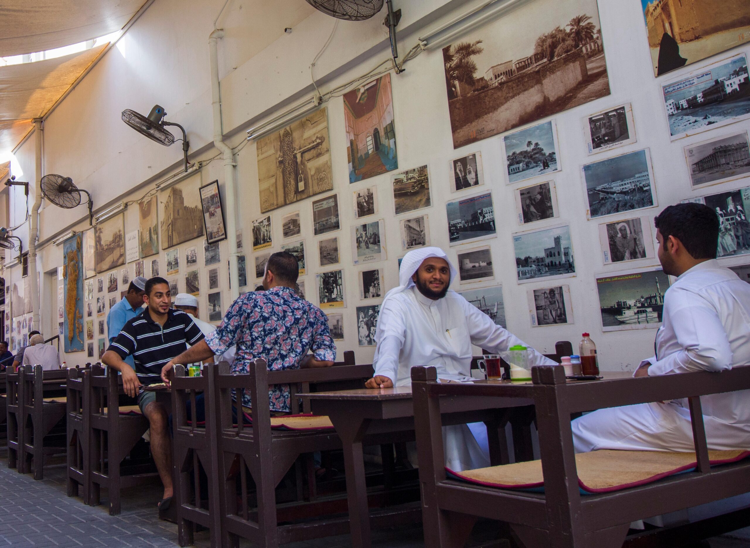 Locals dining in Manama. The difference between Bahrain's exports and imports widened by 32% to $440.3m in April