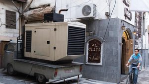 A diesel electricity generator in Damascus. State-supplied electricity is available in Syria for only two or three hours a day in most areas