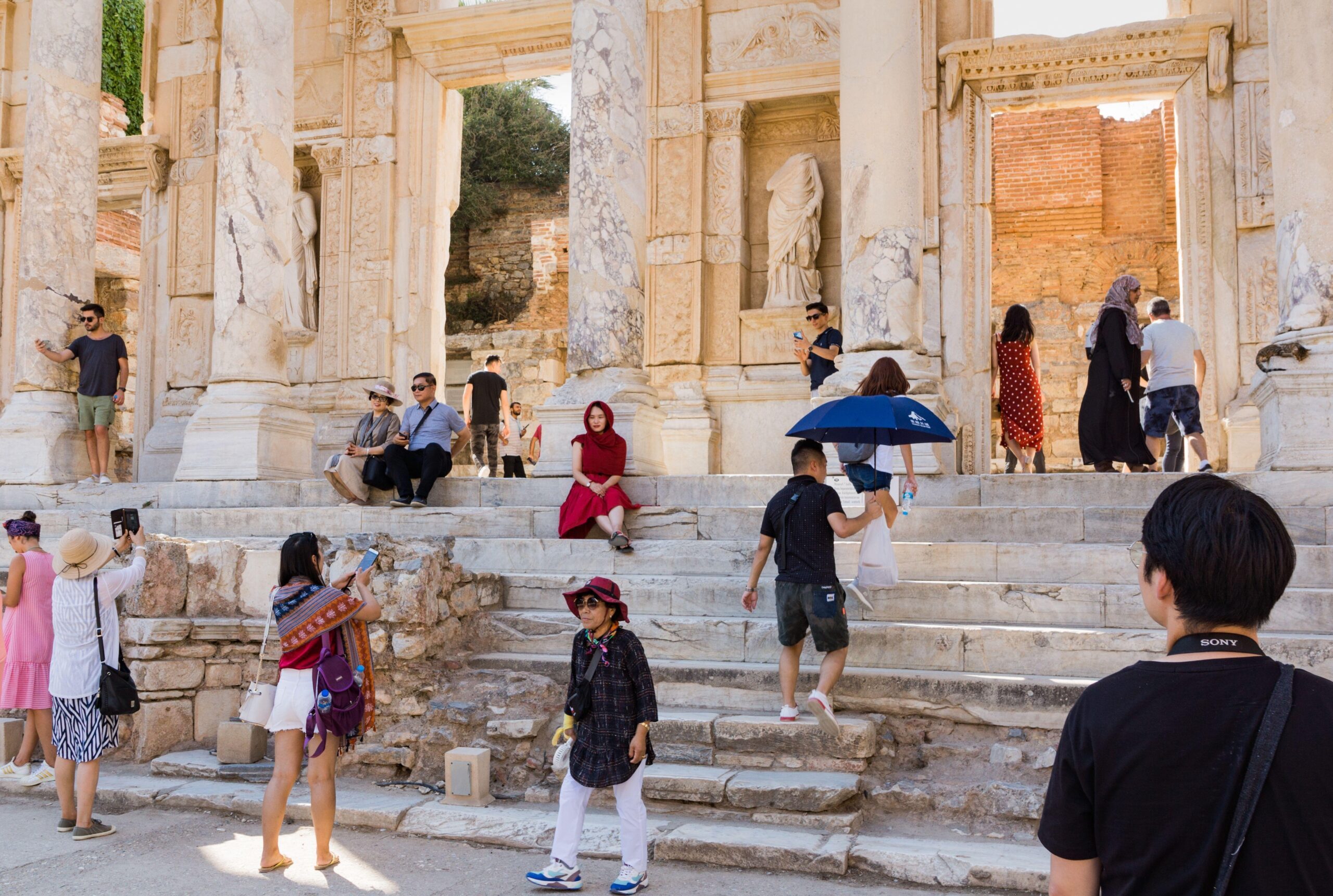 Tourists visiting Ephesus in Turkey. Food and drink accounted for about one quarter of tourists' spending