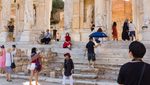 Tourists visiting Ephesus in Turkey. Food and drink accounted for about one quarter of tourists' spending