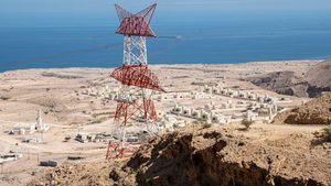 Power lines in Wadi Fins, Oman. The Yemen project represents 'a significant step towards promoting regional power connectivity' Monenco said