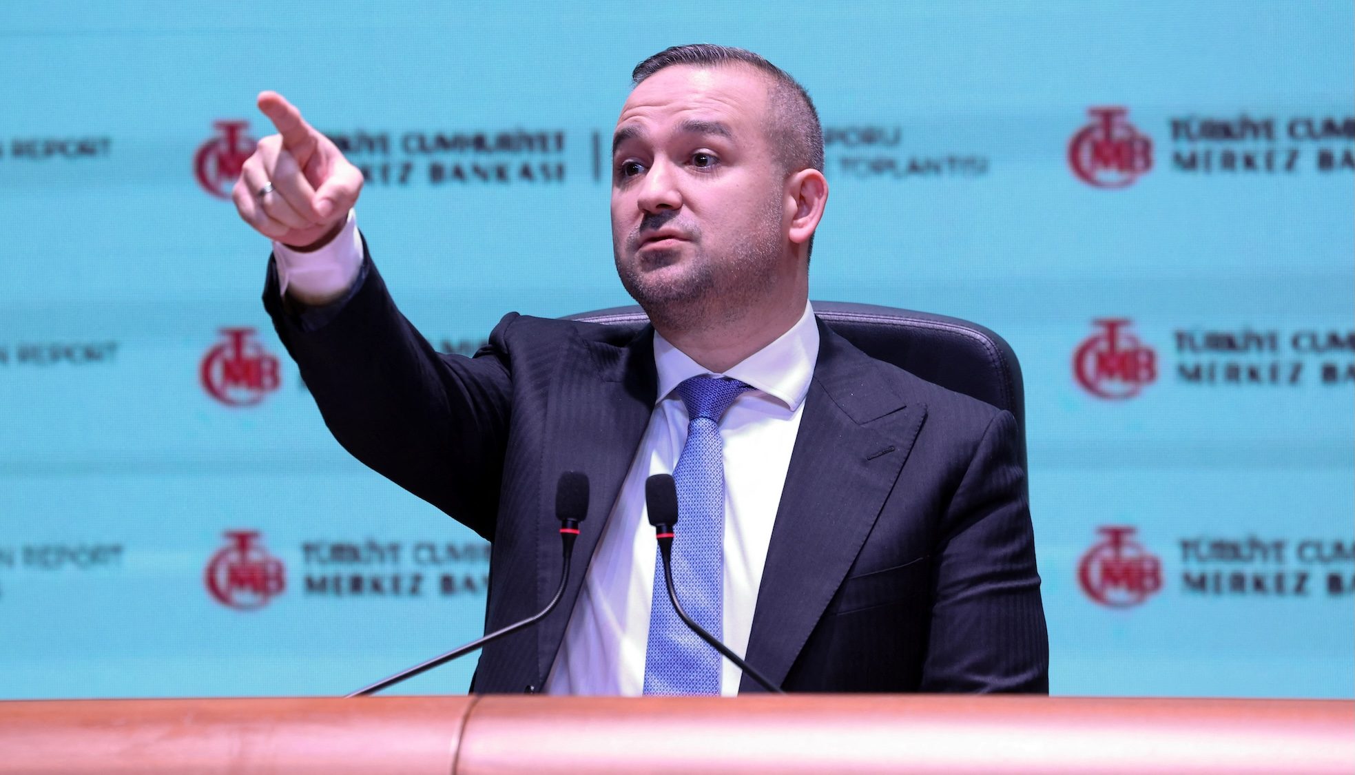 Turkish Central Bank Governor Fatih Karahan speaks during a press conference in Istanbul, Turkey, May 22, 2025. REUTERS/Dilara Senkaya Turkey bond