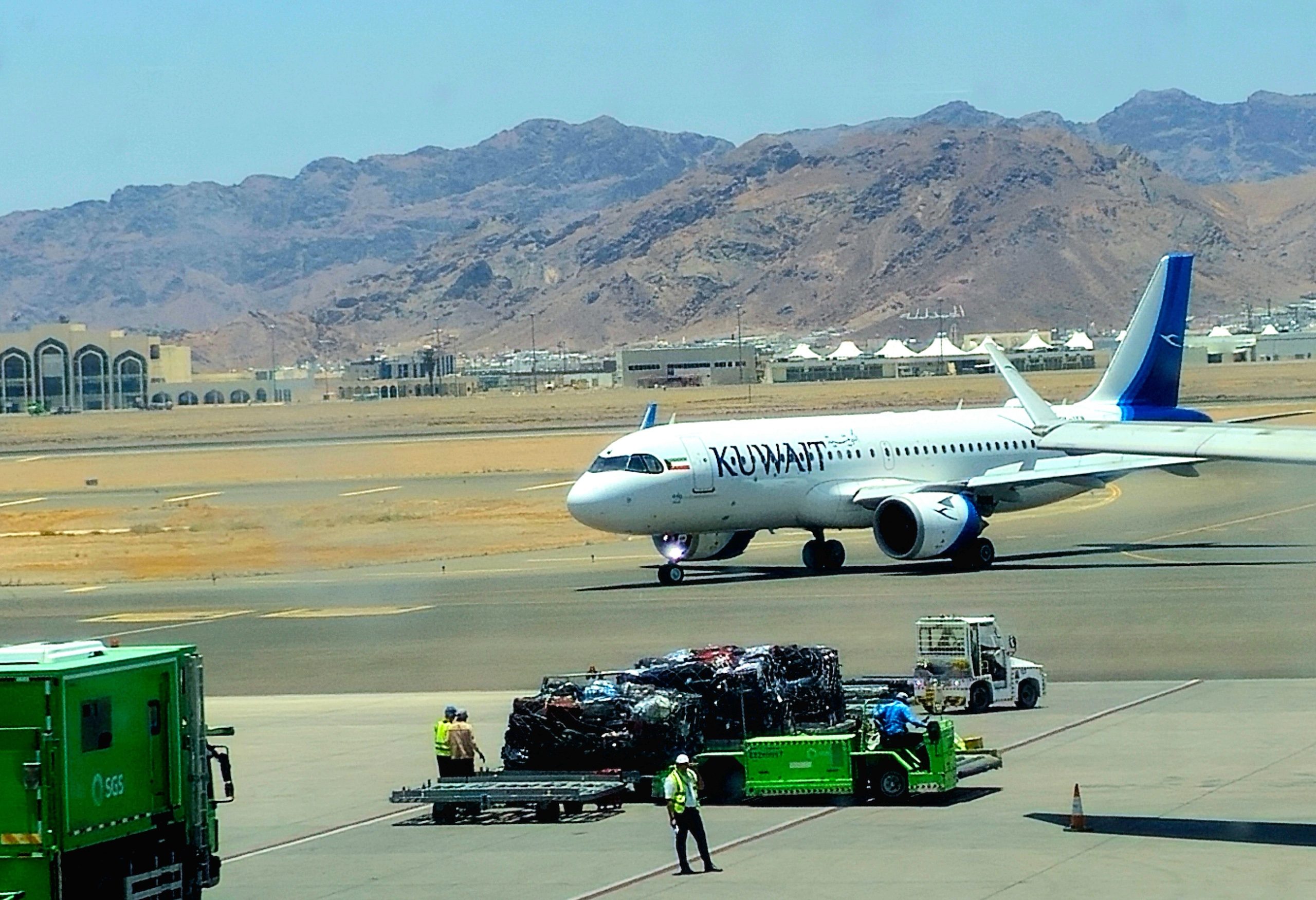 A Kuwait Airways jet on the tarmac at Medina airport. The airline says it will not return to profit for at least two years