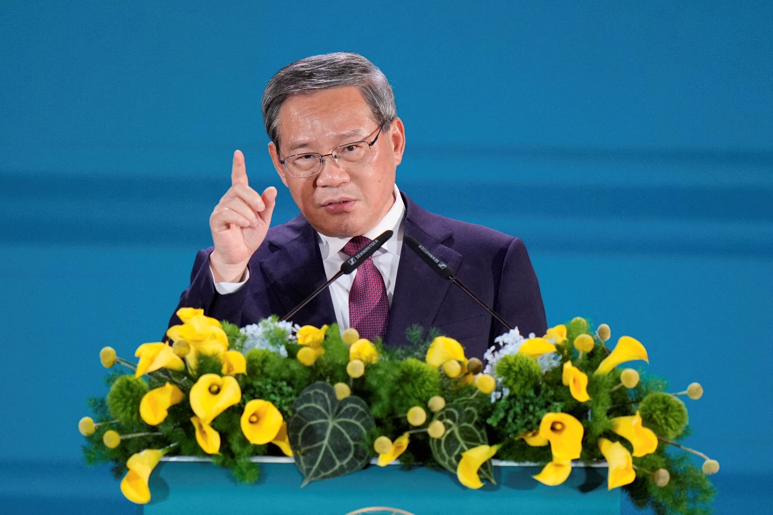 China's premier Li Qiang delivers a speech at the Asean-GCC-China Summit this week