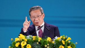 China's premier Li Qiang delivers a speech at the Asean-GCC-China Summit this week